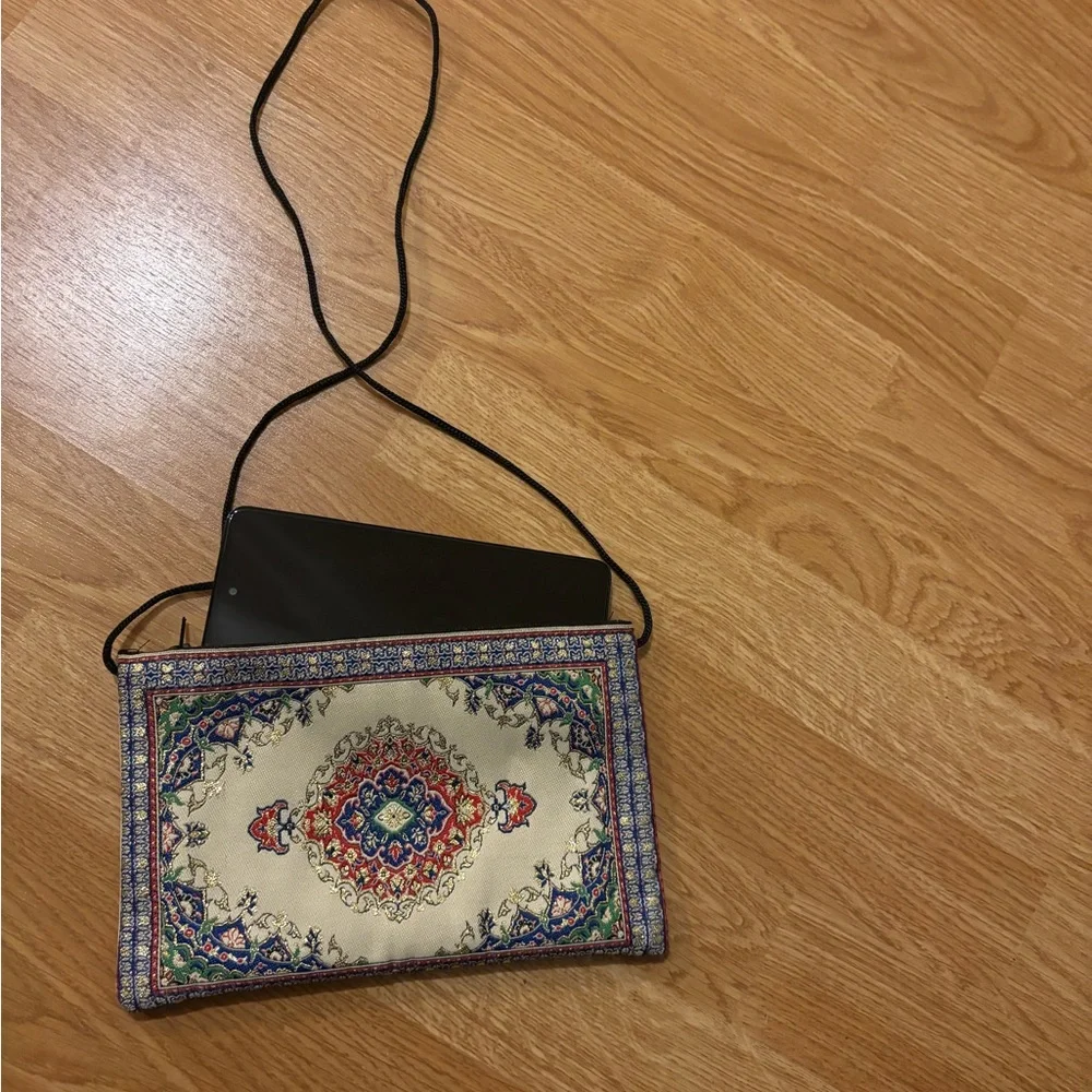 Handmade Turkish wallet with strap to hold money , phone or makeup